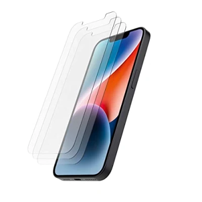Bild av Hama skyddsglas för Apple iPhone 14, 3 st. (iPhone 14 härdat glas med 9H hårdhet reptålig, stötsäker, säkerhetsglas skyddsklass 7, displayglas 14/13/13 Pro monteringshjälp) transparent