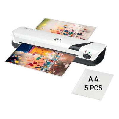 Bild av GBC Inpire+ A4 Lamineringsmaskin, Startpaket Med Lamineringsmaskin Och Lamineringsfickor, Vit (4410031)
