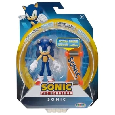 Bild av Sonic The Hedgehog 4&quot; artikulerad actionfigursamling (Välj figur) (Sonic med orange skateboard)