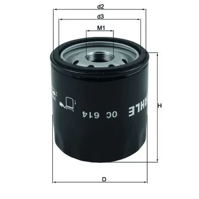 Bild av MAHLE OC 614 oljefilter