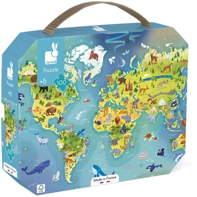 Bild av Janod Puzzel DE Wereld Pussel för barn, Storlek: One Size, Multi coloured