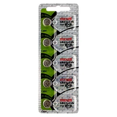 Bild av Maxell 394 SR45 SR936SW klockknappcell silveroxid låg dränering 3,6 x 9,5 (HxØ/mm) 1,55 V i blisterförpackning