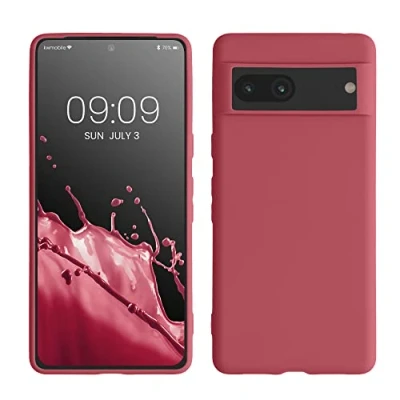 Bild av Kwmobile fodral kompatibelt med Google Pixel 7 mjukt smalt skyddande TPU silikonskydd mörkrosa
