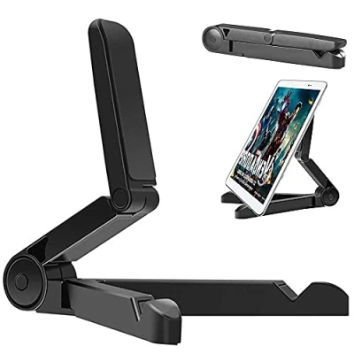 Bild av VOVIGGOL stativ och hållare för surfplatta, bärbart iPad, Samsung Galaxy Kindle Fire surfplattor, stationärt mobiltelefonstativ iPhone 12 11 Pro Max (svart)