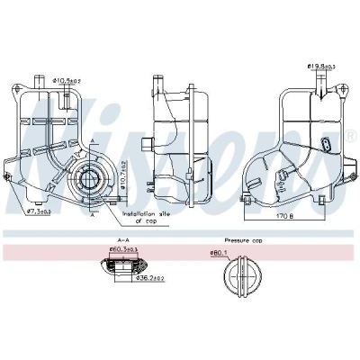 Bild av NISSENS 996368 Vase d&#039;Expansion 1,6 avec cache, capteur AUDI: A6 C5 Avant, Berline
