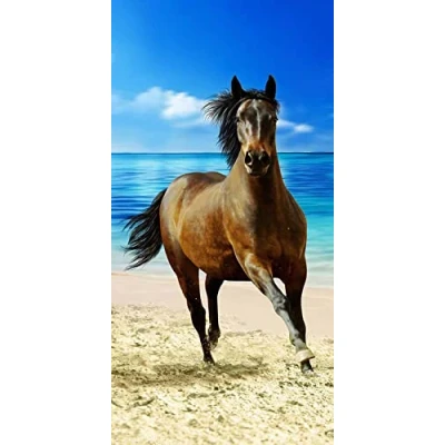 Bild av Hästar duschhandduk badhandduk handduk strandhandduk 70 x 140 cm