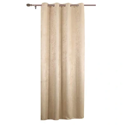 Bild av WOLTU gardin halvt genomskinlig med öglor linne look, dubbel wrap halsduk garn fönster dekorativ för vardagsrum sovrum, 135 x 225 cm, Champagne