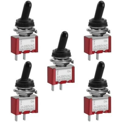 Bild av Heschen Miniatyr strömbrytare MTS 101 ON SPDT 2 stift, A 250 V, 5 120 UR listad, med vattentät keps, pack