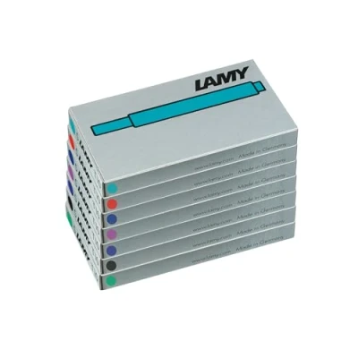 Bild av Lamy T10 Set med 7 bläckpatroner stort bläcklager lämplig för alla patronmodeller innehåll 1,25 ml per patron 5 stycken förpackning