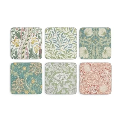 Bild av Spode Morris &amp; Co underlägg set med 6, flerfärgade, 10,5 cm x cm/4 tum 4 (X0010269174)