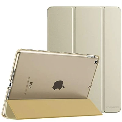 Bild av MoKo Case Fit New iPad 9th Generation 2021/8th 2020/7th Gen 2019, 10.2 Slim Smart Shell Stand Cover with Translucent Frosted Back Protector, Champagne Gold