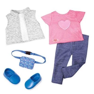 Bild av Vår generation BD30394Z leksak dockor outfit när du reser med magbyte, enfärgad, flerfärgad, för 46 cm (18 tum) docka