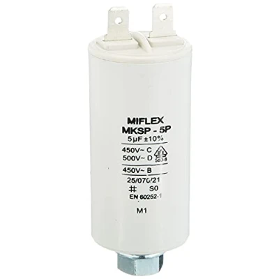Bild av Startkondensator motorkondensator 5 µF 450 V 30 x 58 mm kontakt M8; Miflex; 5uF