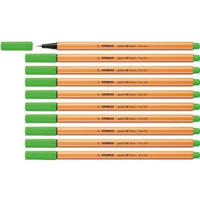Bild av Fineliner STABILO point 88 Ask med 10 Äppelgrön