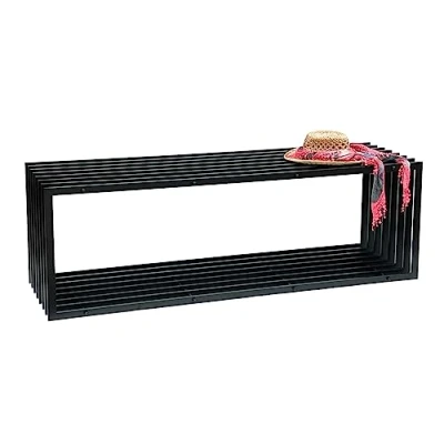 Bild av DanDiBo Trädgårdsbänk, metall, svart, väderbeständig, massiv, 150 cm, sittbänk, modern, 96430 parkeringsbänk, järn, lamellbänk