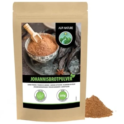 Bild av Carob kärnpulver mörkt (500g), johannesbröd kärnpulver, försiktigt torkade och malda, utan tillsatser