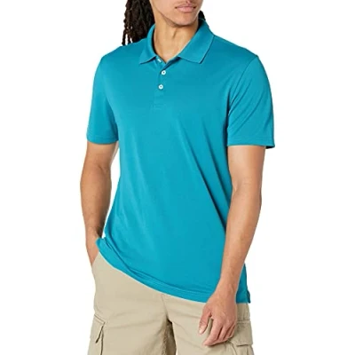 Bild av Amazon Essentials Men&#039;s Golfpikétröja smal passform snabbtorkande, Blågrön, L