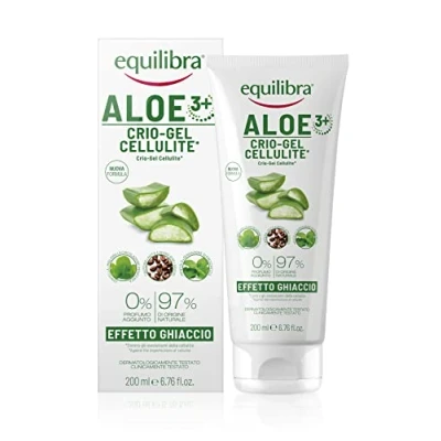 Bild av Equilibra kropp, aloe crio gel celluliter, färsk baserad på vera och 3+, främjar perifera blodcirkulationen, kontrast vattenretention, celluliter apelsinhud, 200 ml