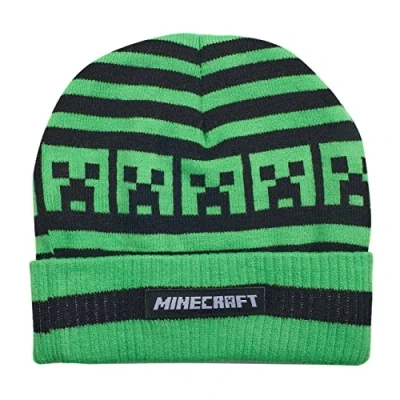 Bild av Minecraft vintermössa för pojkar, creeper mössa, Grön (grön 2), 6 5/8 7/8