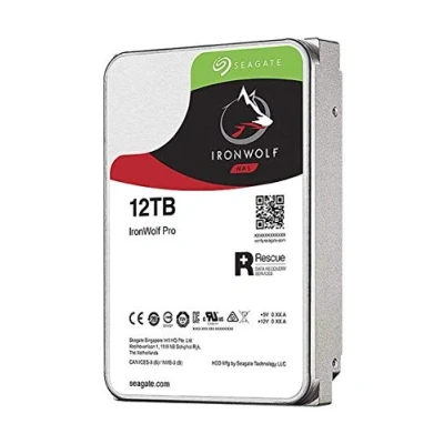 Bild av Seagate IronWolf Pro, 12TB, Intern Hårsddisk, NAS, CMR, 3,5&quot;, SATA 6GB/s, 7200 RPM, 128 MB cache, för NAS RAID, 3 års Rescue Services (ST12000NE0008)