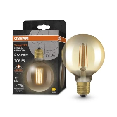 Bild av OSRAM Vintage 1906 Globe, Filament Gold, Dimable, 6.5W, E27, Singly Pack