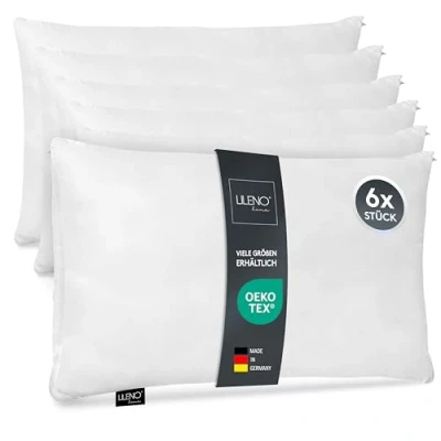 Bild av LILENO HOME Mikrofiberkudde 50 x 70 cm [set om 6] tvättbar upp till 95 grader med dragkedja kudde som för säng eller dekorativa kuddar soffkuddar och