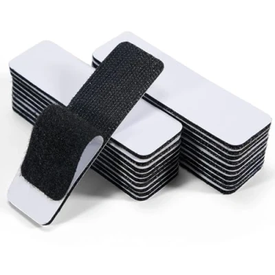 Bild av 20 stycken självhäftande kardborreband, extra starka 3 cm x 10 cm, dubbelsidigt kardborrband med för tyg, fastsättning, organisering och förvaring, svart