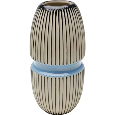 Bild av KARE Vas Kalabrien, blå/beige, porslin, handgjord