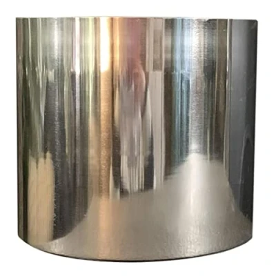 Bild av Blad modern metallkruka, silver, 18 cm