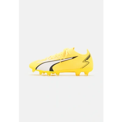 Bild av Puma Ultra Match FG/AG Fotbollsskor fasta dobbar, Storlek: 41, Yellow blaze/white/black Konstmaterial/textil