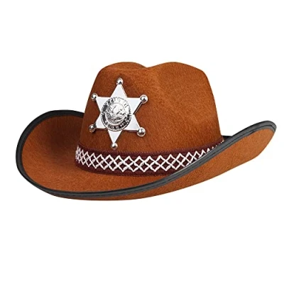 Bild av Boland Barnhatt Sheriff junior, silverstjärna, hattsnöre, cowboy, karneval, halloween, temafest, utklädnad, teater
