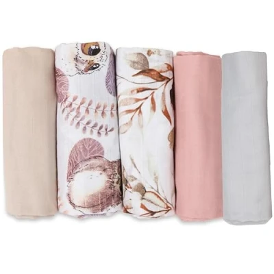 Bild av FENSILO Baby Muslindukar dregellappar babymuslinblöjor5 pack 70 x 80 cm C1 10003
