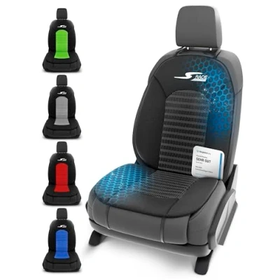 Bild av Walser Car Comfort Bilsätesdyna S Race, sittkudde bil, universellt sätesskydd, framsäte, sittunderlag svart