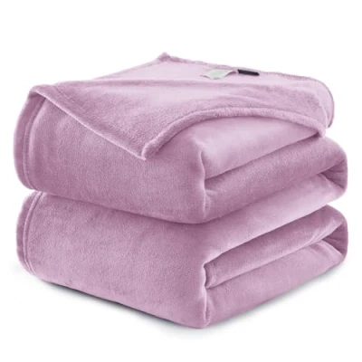 Bild av WAVVE Gosig filt fluffig fleecefilt soffpläd lila 220 x 240 cm soffa mjuk, XXL stor lätt