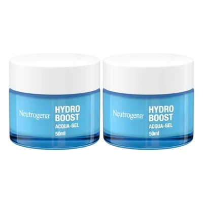 Bild av Neutrogena Hydro Boost Water Gel, vattenbaserad lätt gel ansiktsfuktighetskräm, hyaluronsyra ansiktskräm för intensiv återfuktning av blandad och känslig hud, 2 x 50 ml Amazon exklusiv