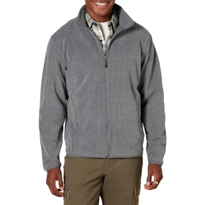 Bild av Amazon Essentials Men&#039;s Fleecejacka med dragkedja (finns i Big &amp; Tall), Kolsvart ljung, M