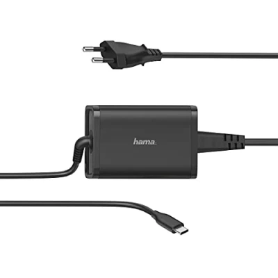Bild av Hama USB C Notebook nätdel universal bärbar dator strömförsörjning 5 V, 9 12 15 19 V volt (laptop dator, surfplatta, smartphone, ersättning 65 W,