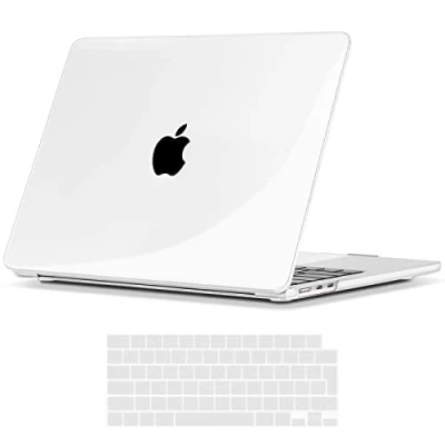 Bild av TECOOL Fodral för MacBook Air M2 13,6 tum 2022 A2681 med Touch ID, transparent, ultratunt och hårt skyddsfodral EU tangentbordsskydd, kristallklart