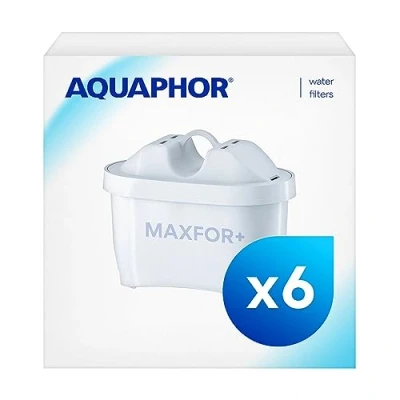 Bild av Aquaphor Filterpatron MAXFOR+ Pack 5 + 1 mot kalk, klor och andra material, för Onyx, ametist, Jasper, Time alla BRITA MAXTRA+ MAXTRA modeller, 6 stycken (1 pack)