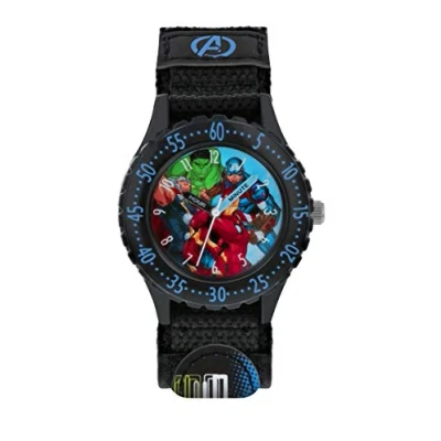 Bild av Avengers pojkar analog kvarts klocka med tyg armband AVG5008, Roligt
