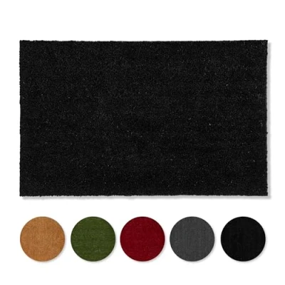 Bild av Carpido Halkfri kokosdörrmatta antibakteriell dörrmatta för utomhusbruk täckt hållbar naturfiber 100% kokosnöt 60 x 90 cm svart
