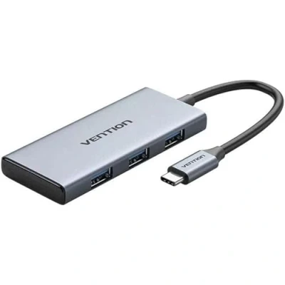 Bild av Vention TOOHB USB C to HDMI 3x 3.0 SD TF Hub 0.15m (Gray) 3 porte Grey