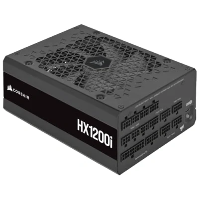 Bild av CORSAIR HX1200i Fully Modular Ultra Low Noise ATX Aggregat Kompatibelt Med 3.0 Och PCIe 5.0 Fluid Dynamic Bearing Fan iCUE Software Compatible 80 PLUS Platinum Efficiency Svart