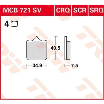 Bild av Bromsbeläggssats, skivbroms TRW MCB721SV