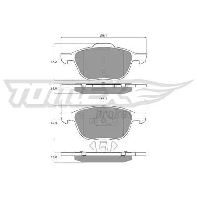 Bild av TOMEX Brakes Bromsbeläggssats, skivbroms TX 13 05 FORD; MAZDA; VOLVO