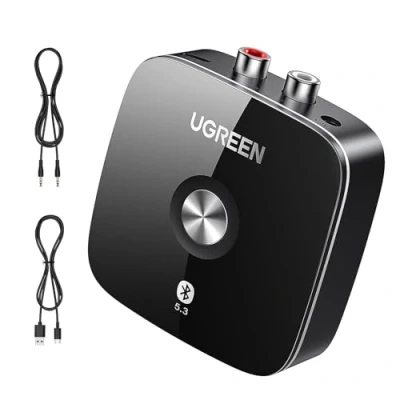 Bild av UGREEN Bluetooth 5.3 Mottagare HiFi Adapter Trådlös Ljudadapter 3.5mm och 2RCA Dual Connection Mottagare.