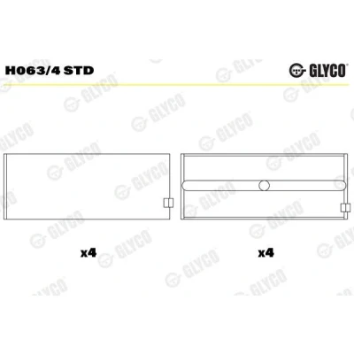 Bild av GLYCO H063/4 STD Coussinet de vilebrequin