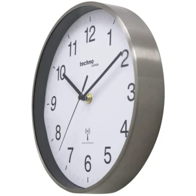 Bild av technoline liten, analog radioväggklocka WT8925 i silver, 25 cm