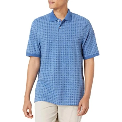 Bild av Amazon Essentials Men&#039;s Pikétröja i bomull med normal passform (finns Big &amp; Tall), Blå, L