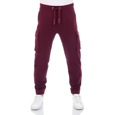Bild av riverso Cargo joggingbyxor herr lång normal passform RIVLoris cargobyxor sportbyxor träningsbyxor fritidsbyxor fickor röd blå svart grön S M L XL XXL 3XL 4XL 5XL, Turpid blå,
